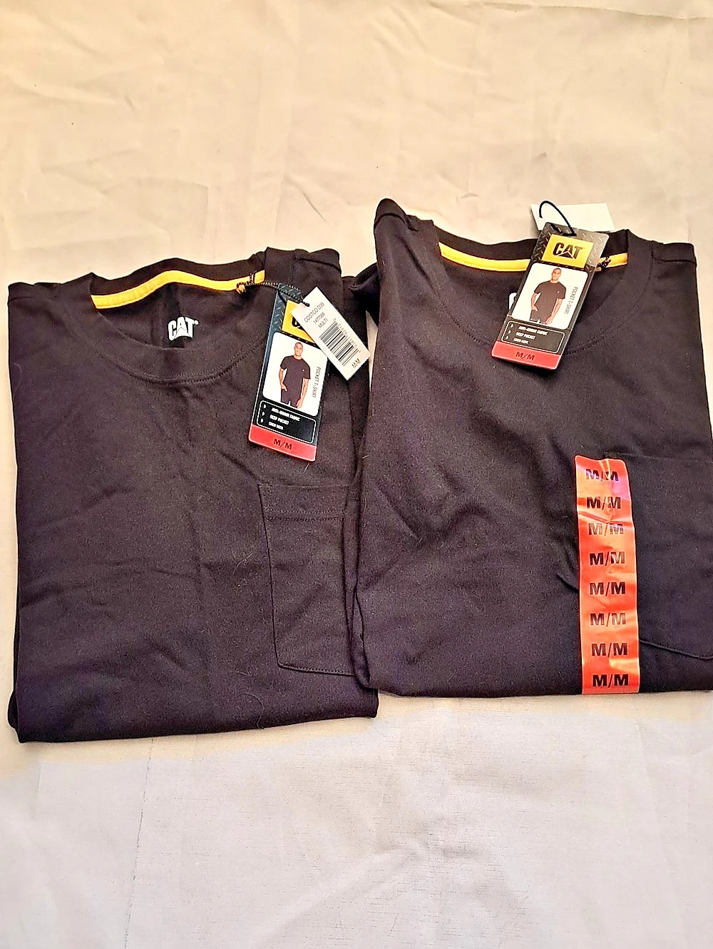 2 CAT Black Short Sleeve Work Tee Size Medium NWT